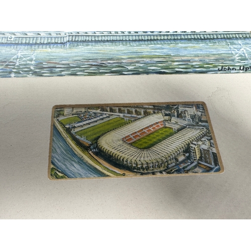 476 - A Collection Of Welsh Rugby Ornaments & A Painting Of Arms Park & Millennium Stadium by John Upton -... 
