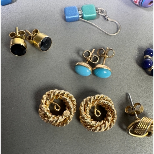 51 - Large mixed vintage jewellery lot — necklaces, brooches, earrings, watches; pair marked 