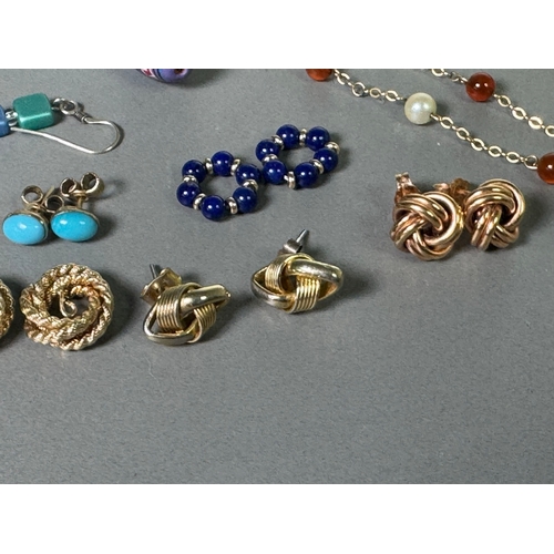 51 - Large mixed vintage jewellery lot — necklaces, brooches, earrings, watches; pair marked 