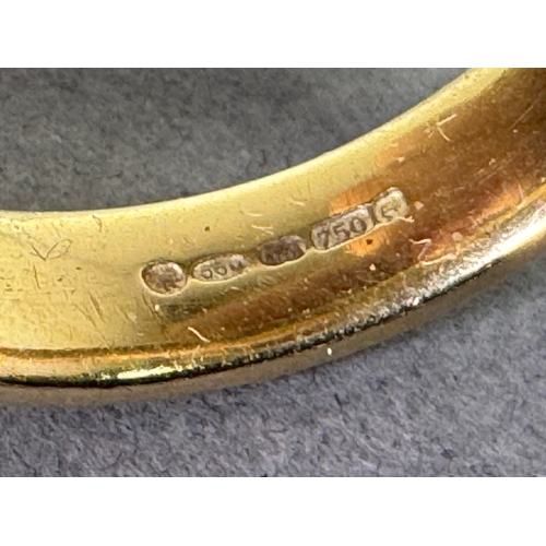 49 - 18ct (750) gold five‑stone diamond band — marquise & round cuts, UK hallmarks, 7.17g.

Fair vintage ... 