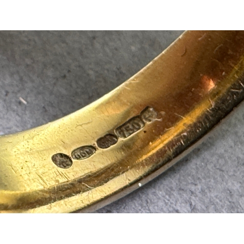 49 - 18ct (750) gold five‑stone diamond band — marquise & round cuts, UK hallmarks, 7.17g.

Fair vintage ... 