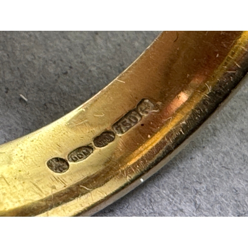 49 - 18ct (750) gold five‑stone diamond band — marquise & round cuts, UK hallmarks, 7.17g.

Fair vintage ... 
