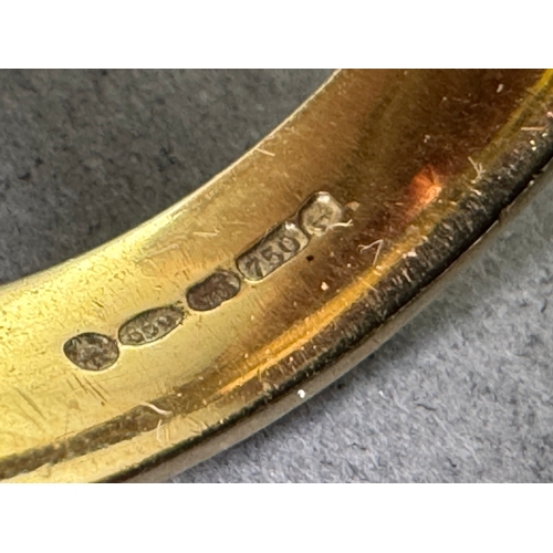 49 - 18ct (750) gold five‑stone diamond band — marquise & round cuts, UK hallmarks, 7.17g.

Fair vintage ... 