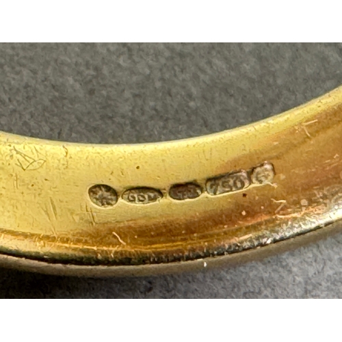 49 - 18ct (750) gold five‑stone diamond band — marquise & round cuts, UK hallmarks, 7.17g.

Fair vintage ... 