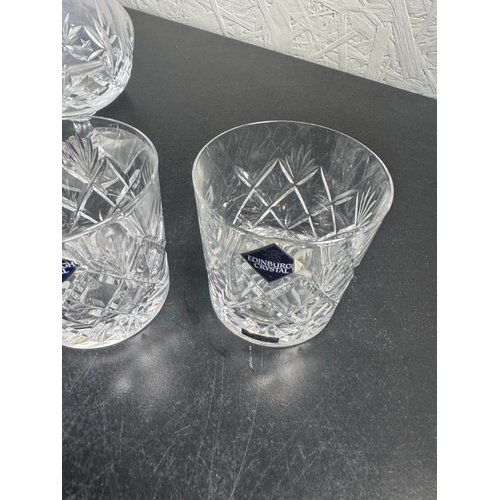 516 - Large Cut Glass & Crystal Collection – Decanters, Edinburgh Tumblers, Wine Glasses & BT Engraved Pie... 