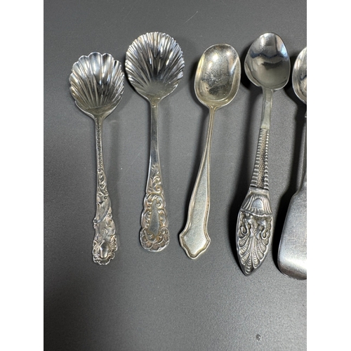 40 - Lot of Assorted English hallmarked sterling spoons and small serving spoons, tested, various pattern... 