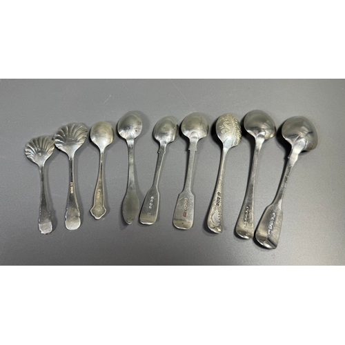 40 - Lot of Assorted English hallmarked sterling spoons and small serving spoons, tested, various pattern... 