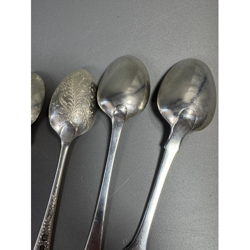 40 - Lot of Assorted English hallmarked sterling spoons and small serving spoons, tested, various pattern... 