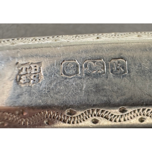 36 - Cased set of six English hallmarked sterling silver table knives, patterned handles, fitted case — 1... 