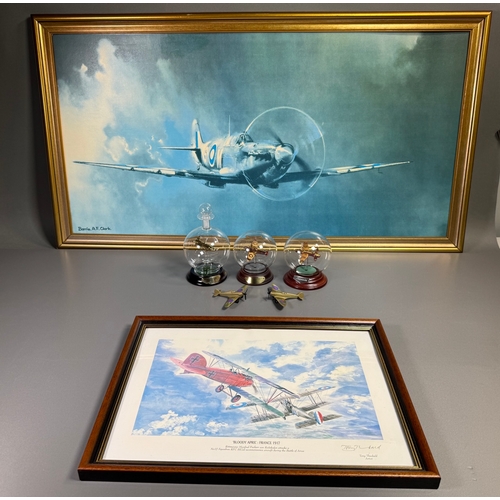 108 - Framed Spitfire print, signed 