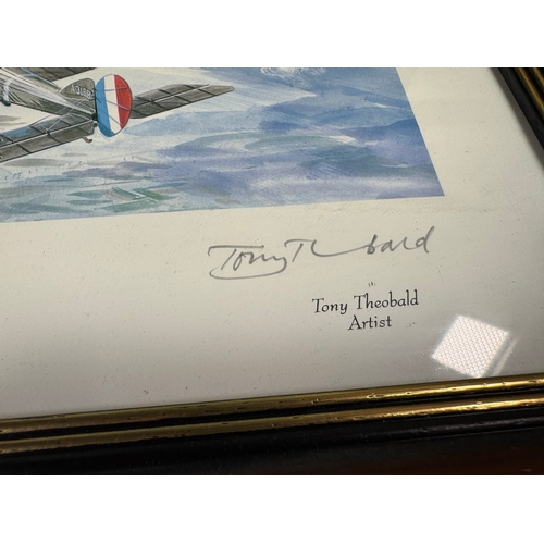 108 - Framed Spitfire print, signed 