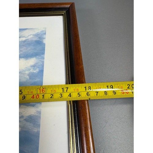 108 - Framed Spitfire print, signed 