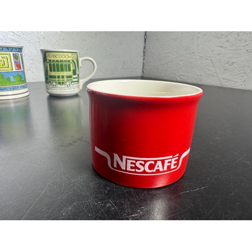 309 - Collection of Vintage Commemorative & Advertising Mugs – Royal Jubilee, Investiture, London & Nescaf... 