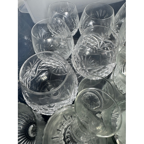 312 - Large Mixed Lot of Vintage Glassware – Shot Glasses, Liqueur Glasses, Cut Crystal, Coloured Glass & ... 