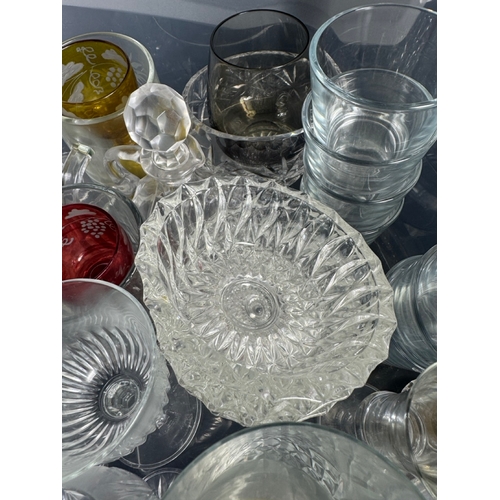 312 - Large Mixed Lot of Vintage Glassware – Shot Glasses, Liqueur Glasses, Cut Crystal, Coloured Glass & ... 