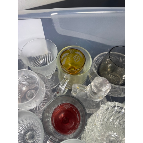 312 - Large Mixed Lot of Vintage Glassware – Shot Glasses, Liqueur Glasses, Cut Crystal, Coloured Glass & ... 