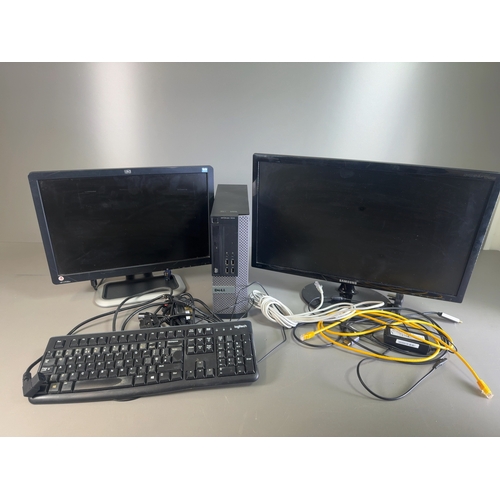 A Dell OptiPlex 7010 SFF Desktop Computer Setup with Dual Monitors and ...