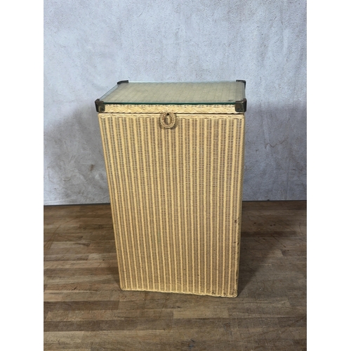 Lloyd Loom a Lusty Product Woven Fibre Laundry Hamper with Glass Top. A ...