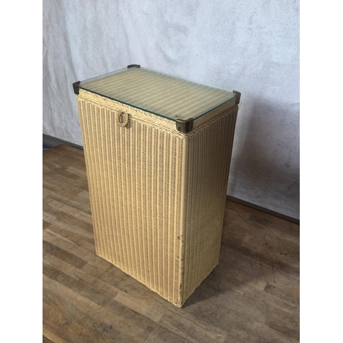 Lloyd Loom a Lusty Product Woven Fibre Laundry Hamper with Glass Top. A ...