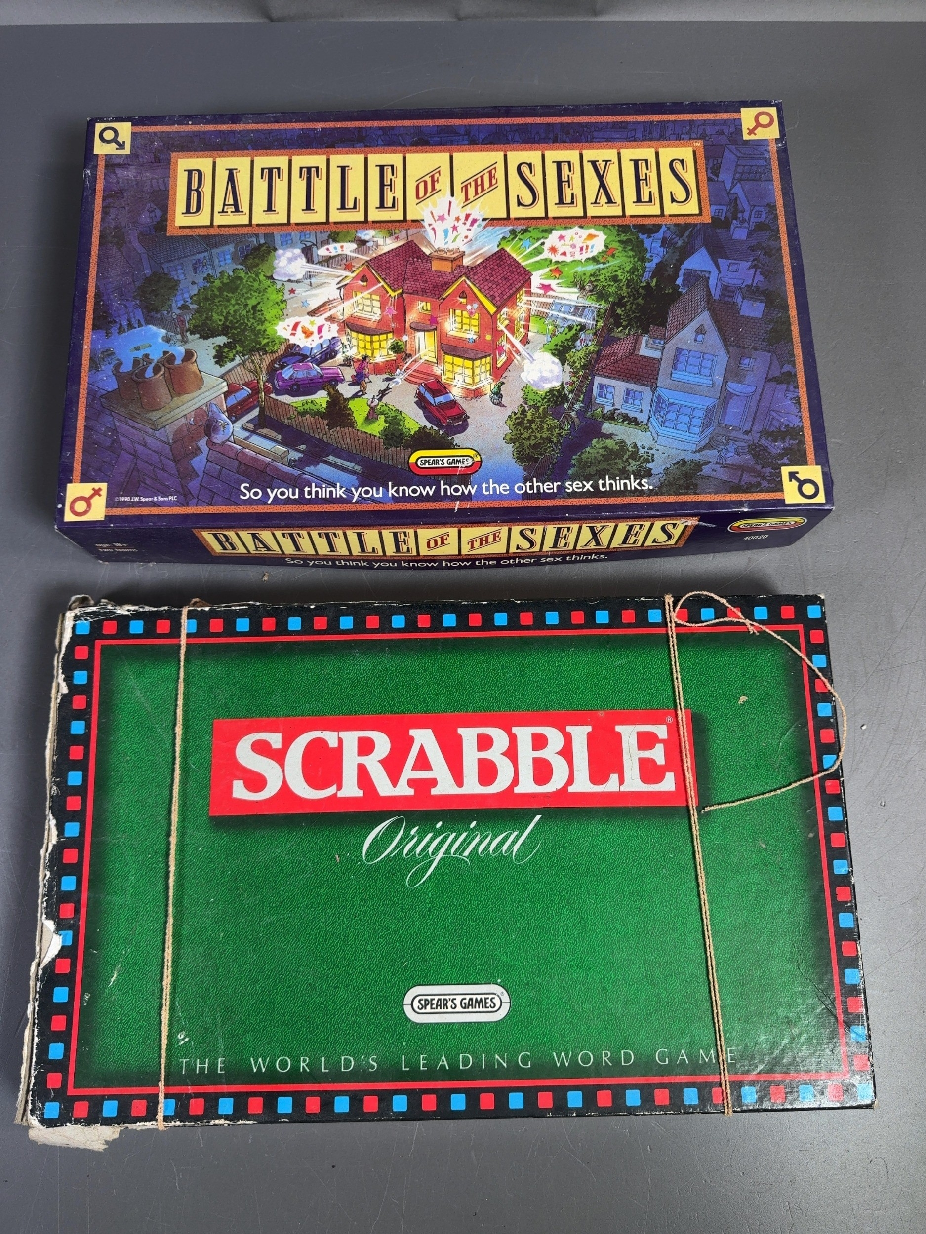 Two Spear's Games Vintage Board Games comprising Scrabble Original and ...
