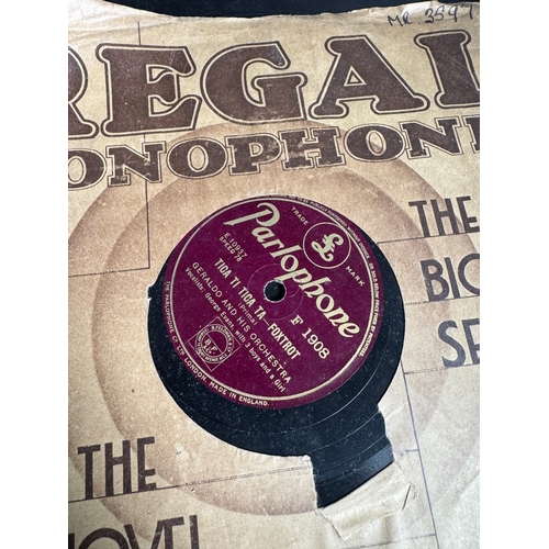 Vintage HMV His Masters Voice Portable Gramophone & Collection of 78 ...