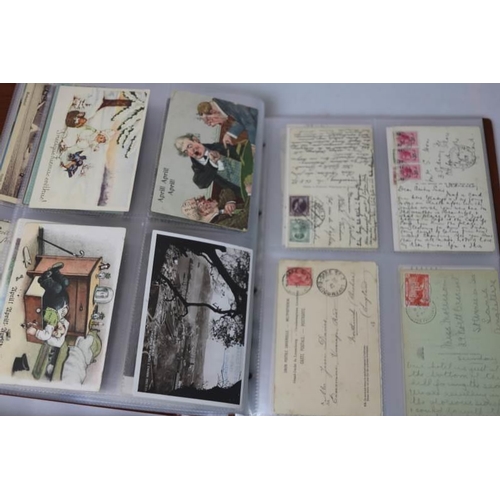 116 - An Album with approx 103 Foreign Postcards mostly early all with Foreign stamps from 40 different co... 