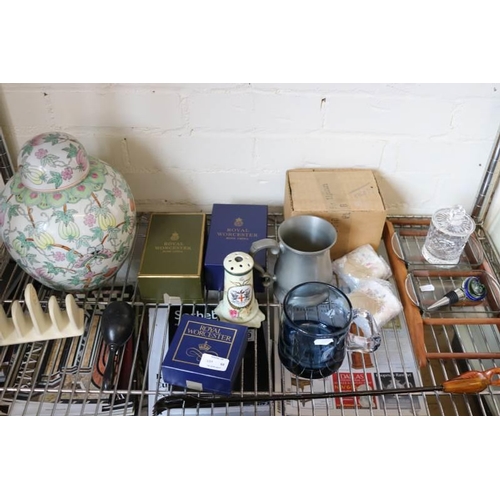 68 - A shelf of assorted decorative ceramics etc