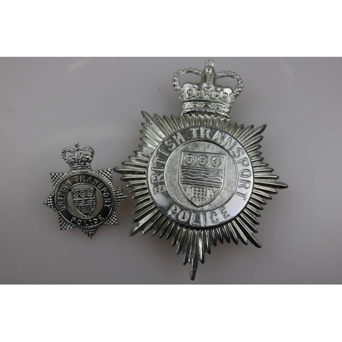 198 - An Obsolete British Transport Police helmet badge together with one British Transport Police obsolet... 