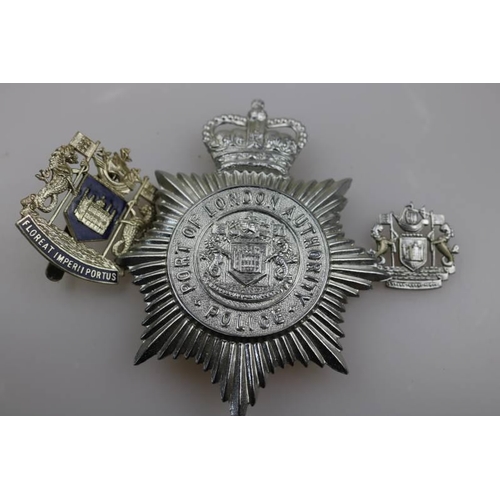 203 - An obsolete Port of London Authority Police badge together with obsolete Port of London collar badge... 