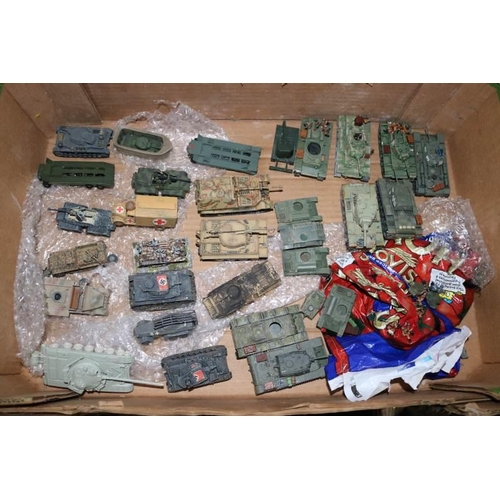 275 - A carton of assorted plastic airfix? tanks painted