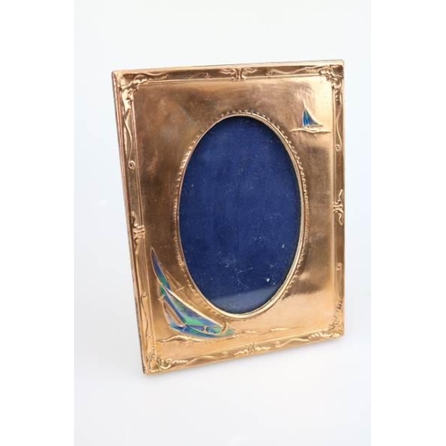 292 - A Copper enamel picture frame