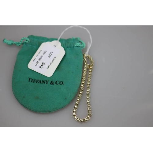 348 - A Genuine Silver Tiffany & Co box chain bracelet