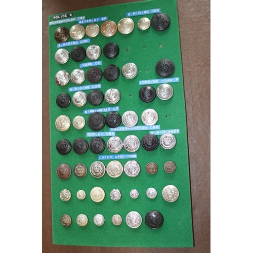 215 - A comprehensive collection of obsolete Constabulary and Police buttons showing good detail of the am... 