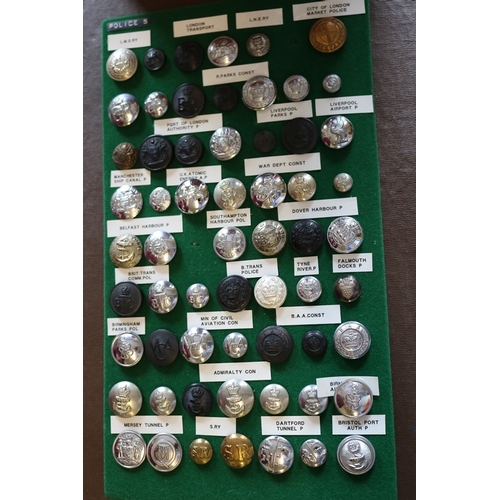 215 - A comprehensive collection of obsolete Constabulary and Police buttons showing good detail of the am... 