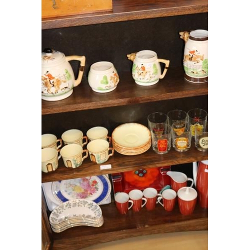 549 - A quantity of mixed ceramics to include hunting teaware etc