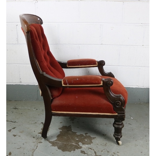 407 - Antique upholstered armchair