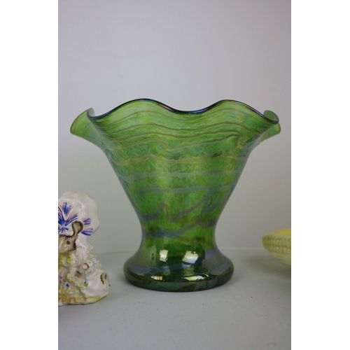 79 - Decorative glass vase, ceramics to include Carltonware Bell (a/f) etc