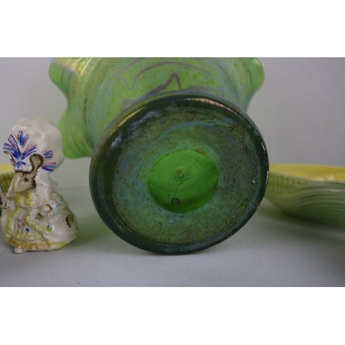 79 - Decorative glass vase, ceramics to include Carltonware Bell (a/f) etc