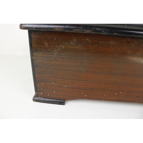 90 - An antique mahogany and ebonised Music Box with name plaque reading 