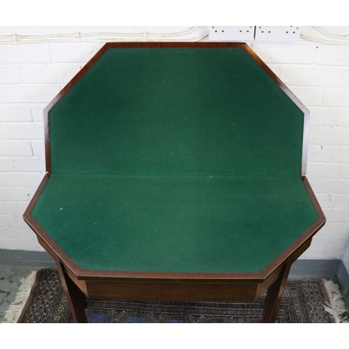 474 - Antique mahogany fold over card table