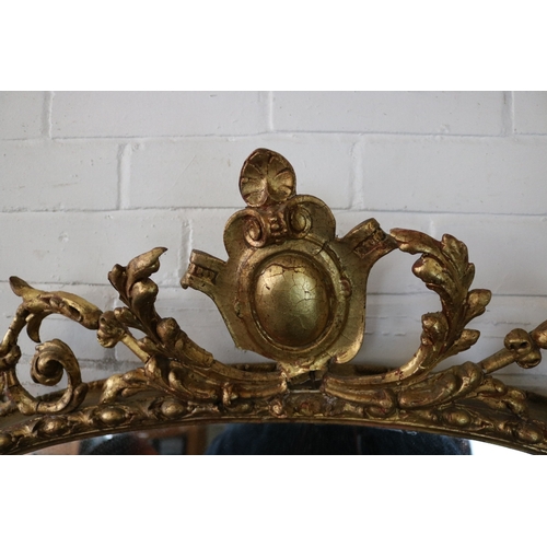 495 - Large antique wall mirror / overmantle in need of restoration