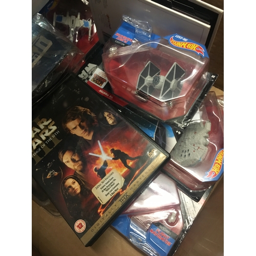 542 - A carton of Dr Who and Star wars collectables