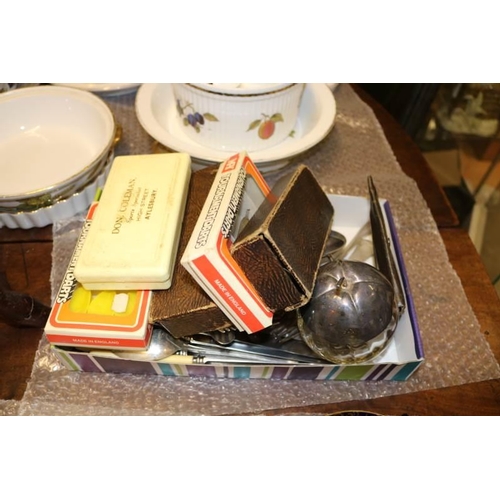 53 - Quantity of assorted flatware and cutlery together with vintage darts sets etc