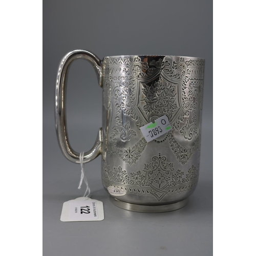 122 - A solid silver tankard engraved James Drewery 1890 (approximate weight 259g)