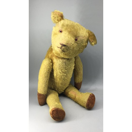 207 - Antique humpback teddy with growler (growler not working)
