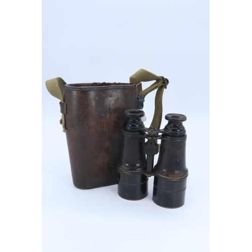 27 - World War I Officers binoculars in leather case