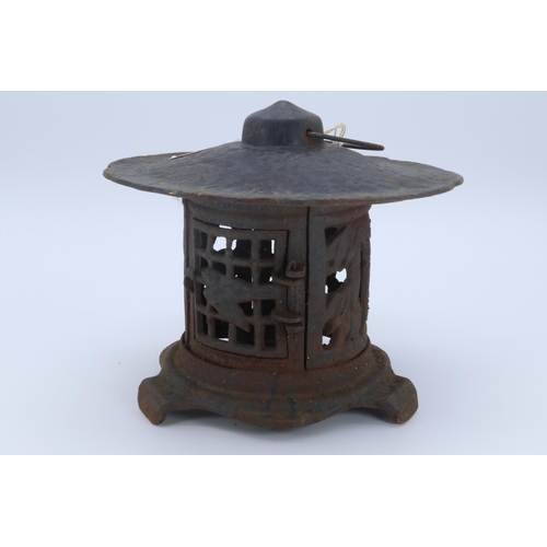 31 - A miners cast bird/canary cage approx 9