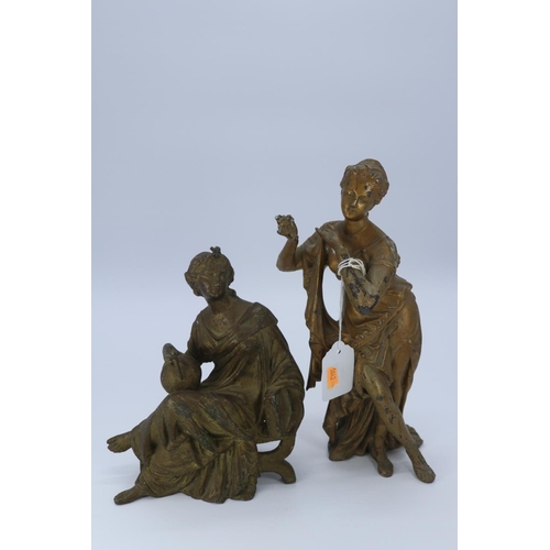 73 - Two spelter figures (larger one measures approx 10