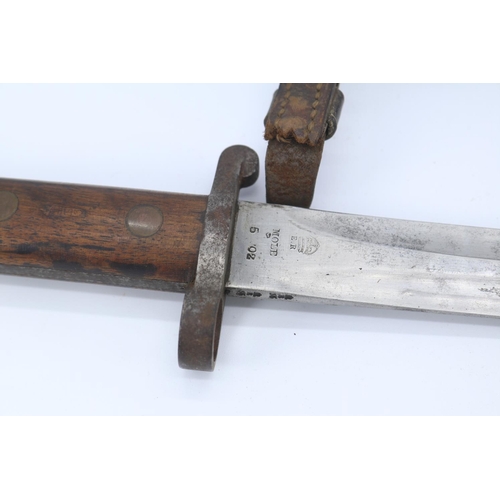 77 - A vintage bayonet and scabbard (total length 17.5