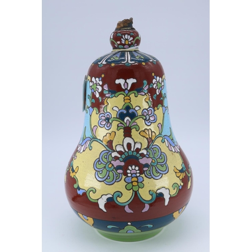 80 - A decorative antique Secessionist style bottle vase  (A/F to top only) (measures appro 11.5